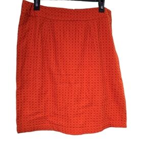 Coldwater Creek Orange Eyelet Skirt Sz 10